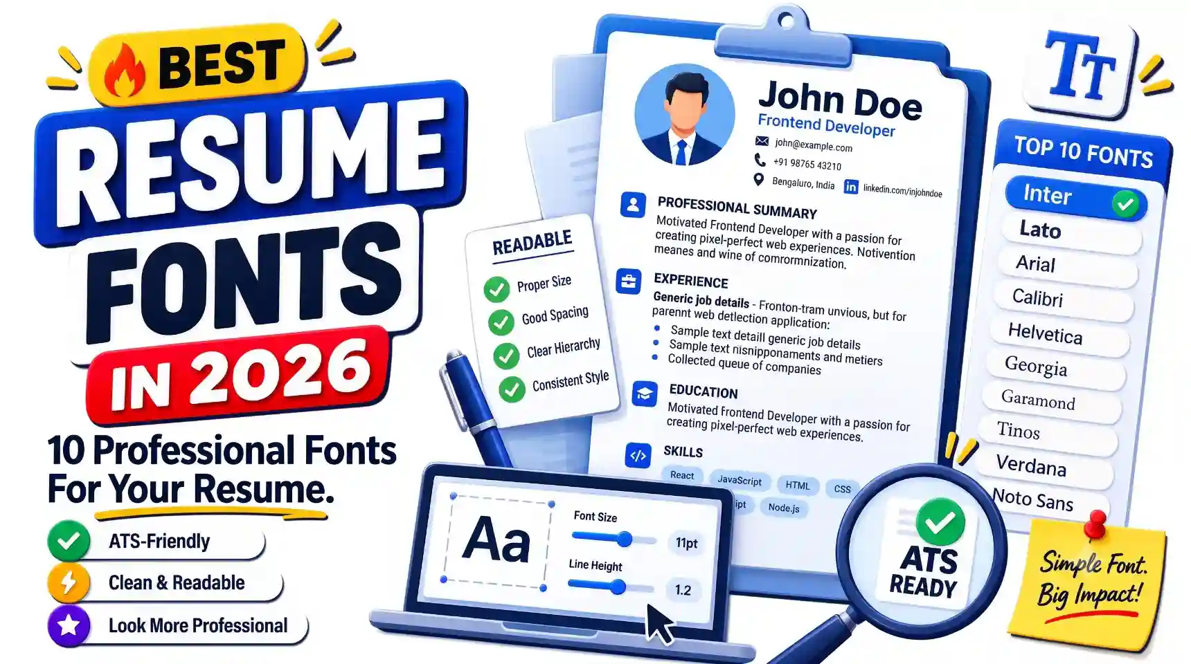 Best Resume Fonts in 2026: 10 Professional Fonts to Consider