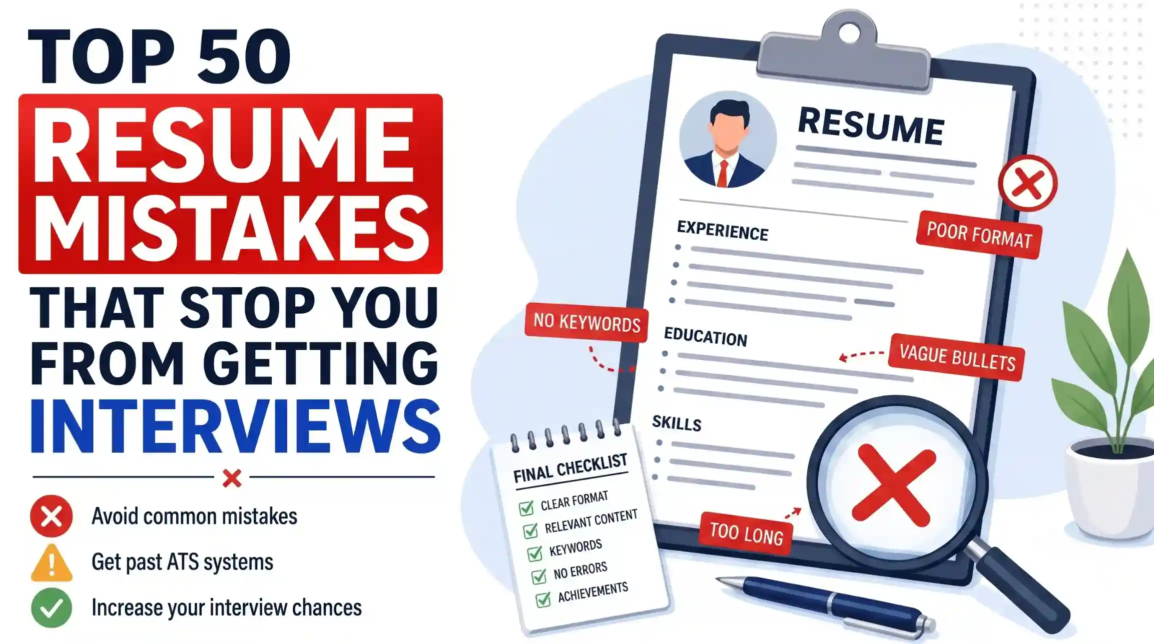 Top 50 Resume Mistakes That Can Hurt Your Chances of Getting Interviews (And How to Fix Them)